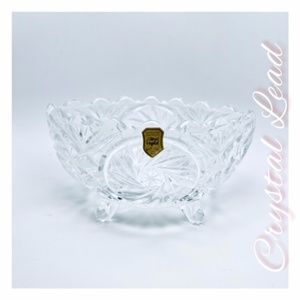 GENUINE HANDCUT CRYSTAL LEAD CANDY BOWL